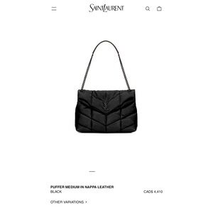 Yves Saint Laurent Black Quilted Shoulder Bag with Chain Strap